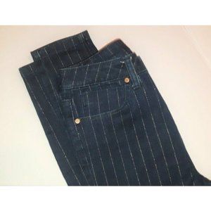 Skinny Dark Blue Striped Jean Size 4/6 New Without Tags